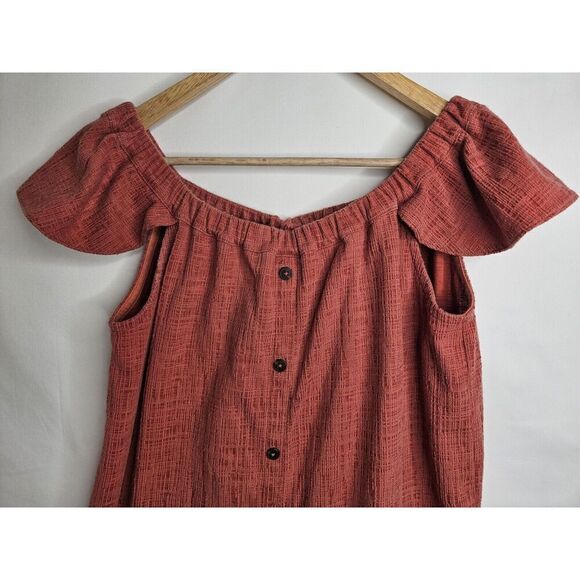 Madewell Texture & Thread Off-the-Shoulder Dress Size Medium - Picture 4 of 11